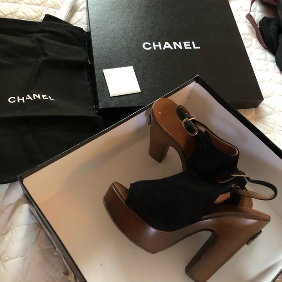 CHANEL Shoes - CHANEL Black Sandal Heels